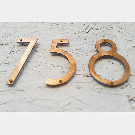 Copper Patina House Numbers