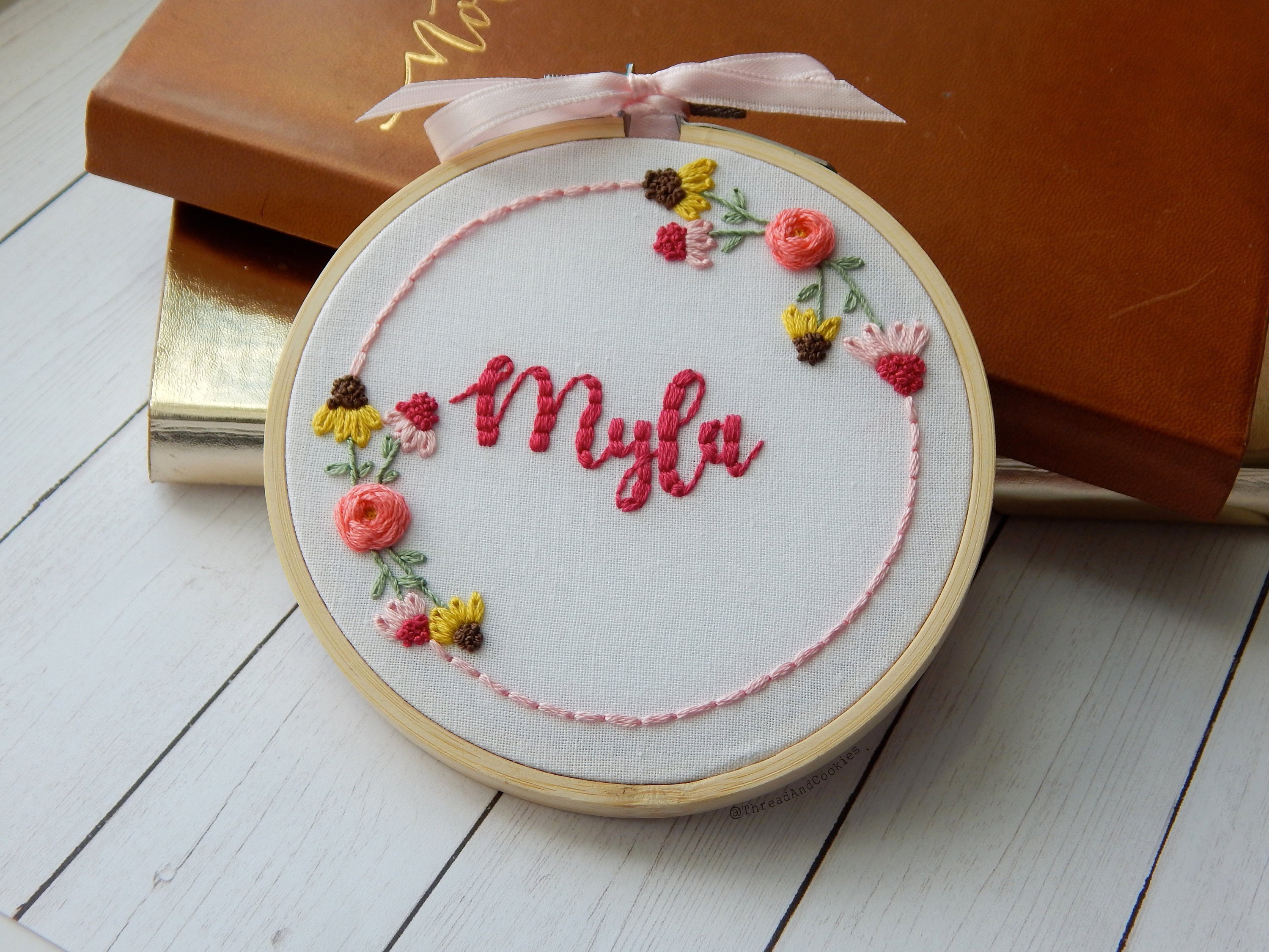 Custom Name Embroidery Hoop Wall Decor