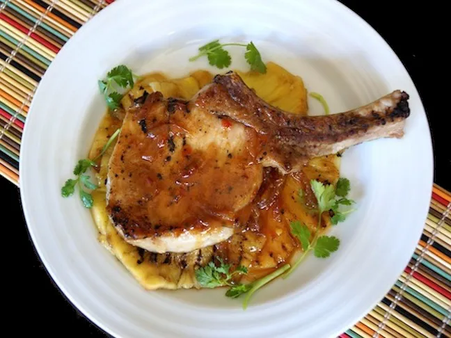 Sweet and Spicy Pineapple Grilled Pork Chops