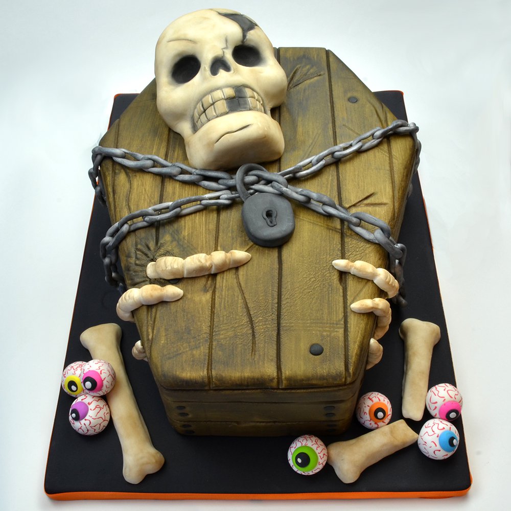 Skull and Coffin Cake