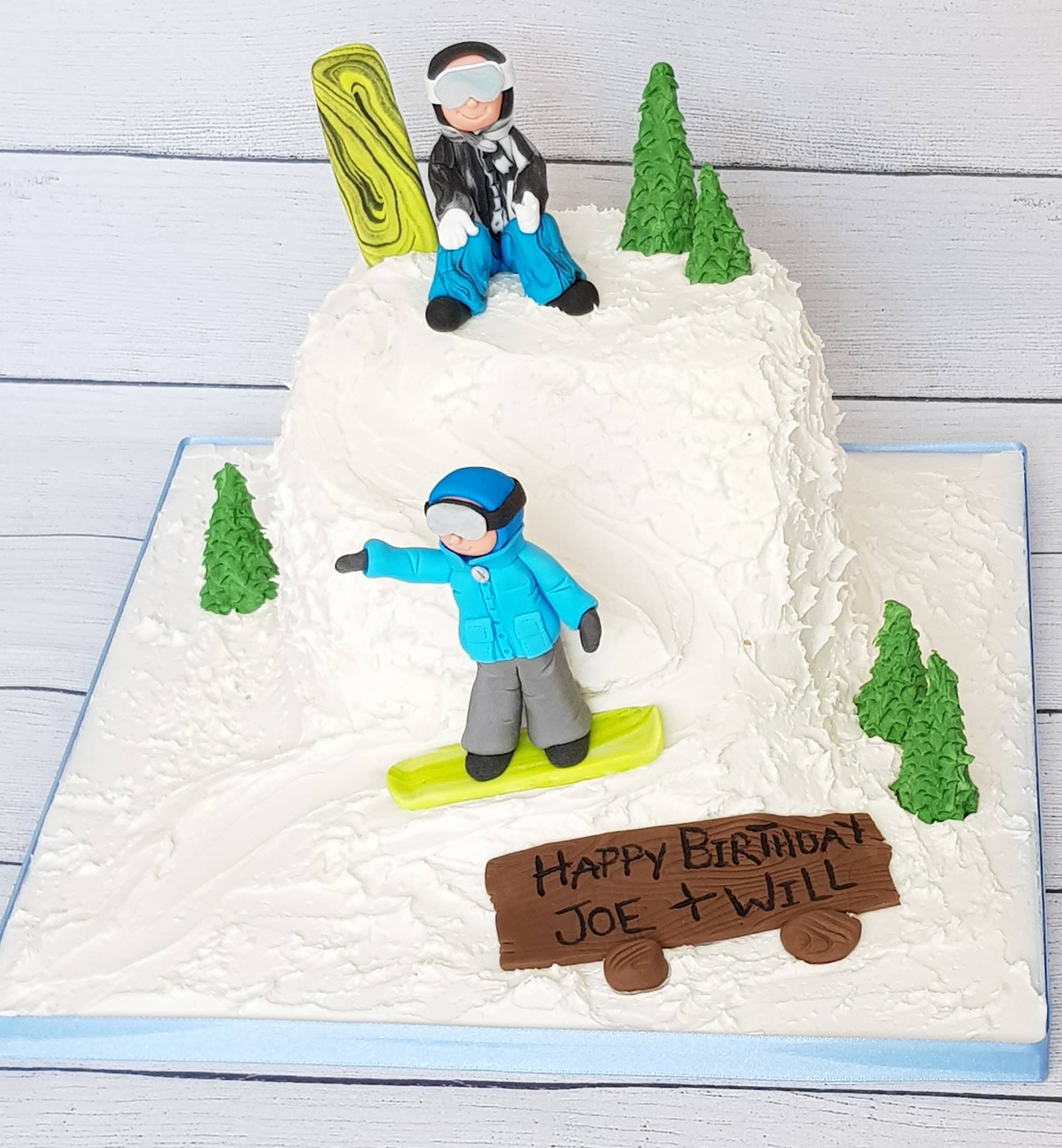 Snowboarding Birthday Cake