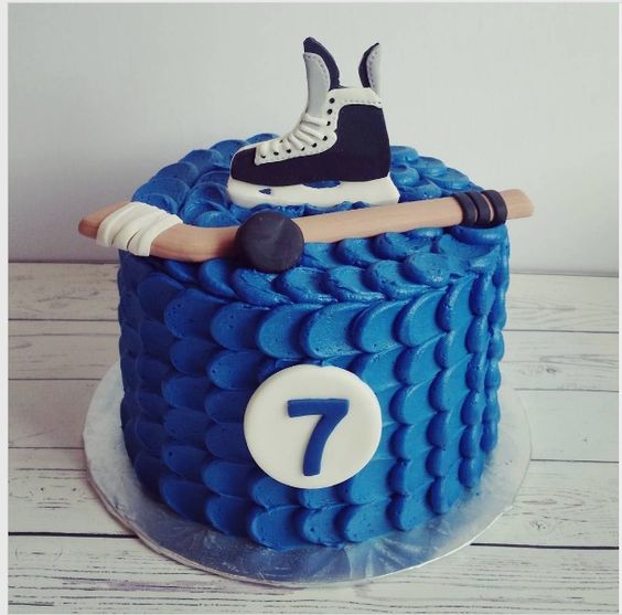 Simple Hockey Birthday Cake