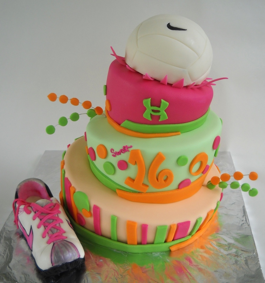 Soccer Sweet 16 Birthday Cake
