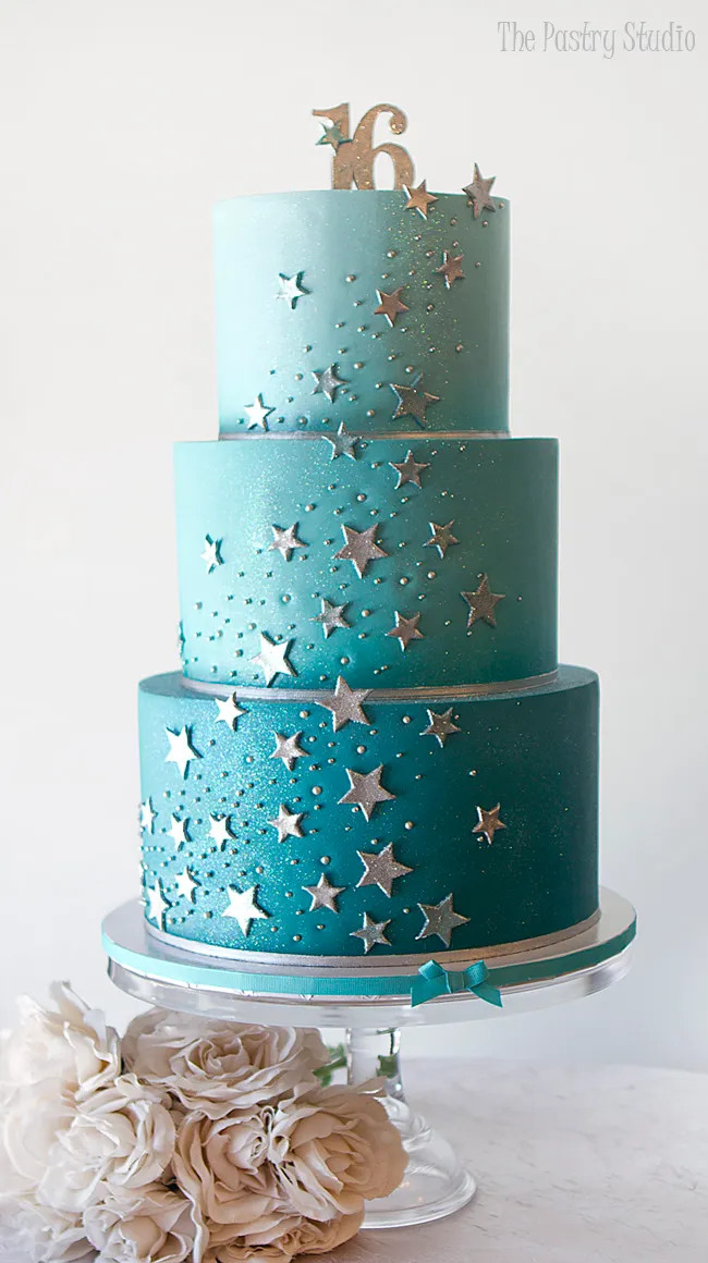 Starry Night Sweet 16 Birthday Cake