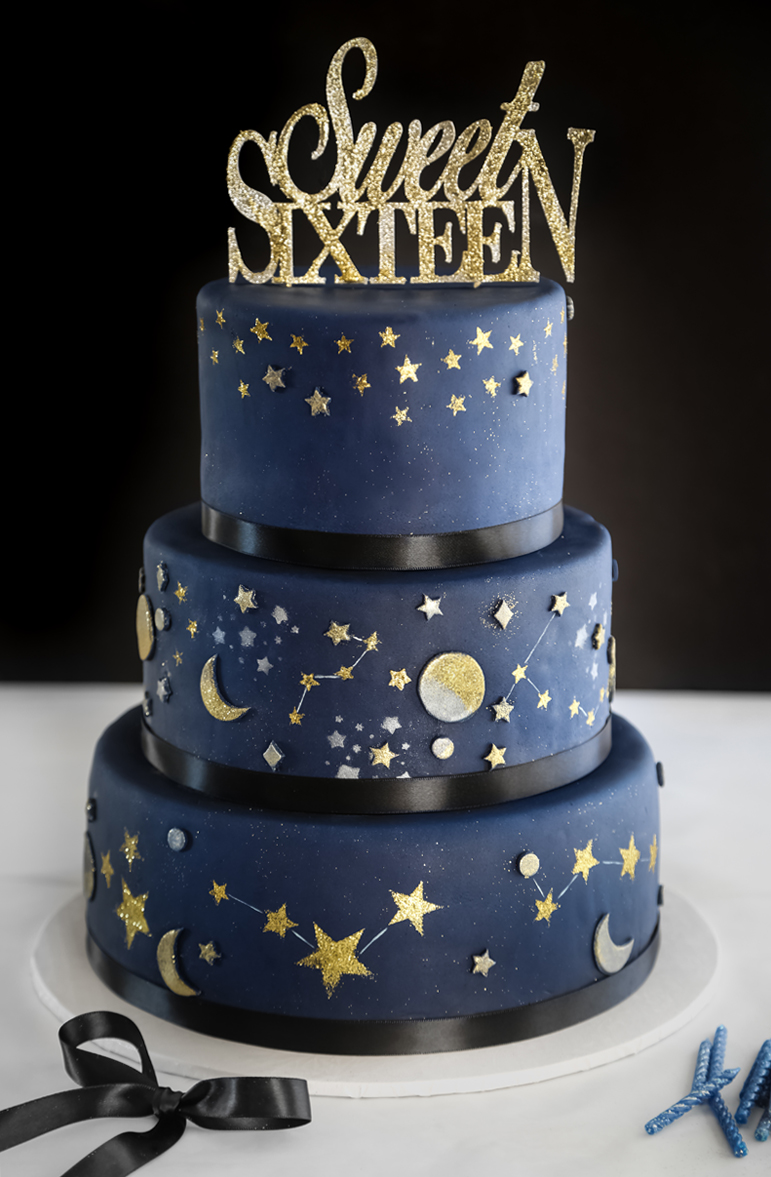 Celestial Sweet 16 Birthday Cake