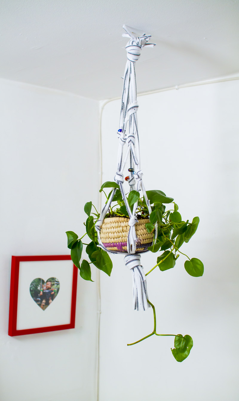 DIY T-Shirt Hanging Planter 