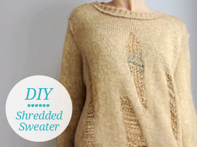 DIY Shredded Sweater