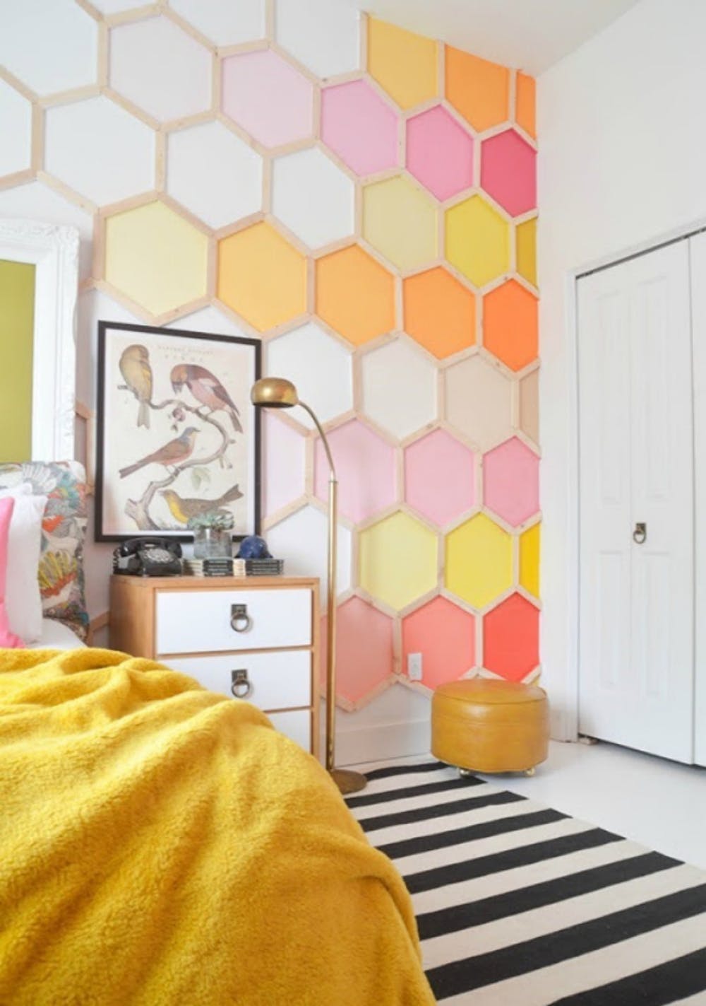 DIY Honeycomb Wall Mural