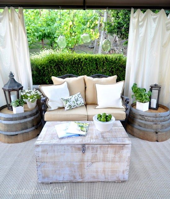 Wine Barrel End Tables for the Patio