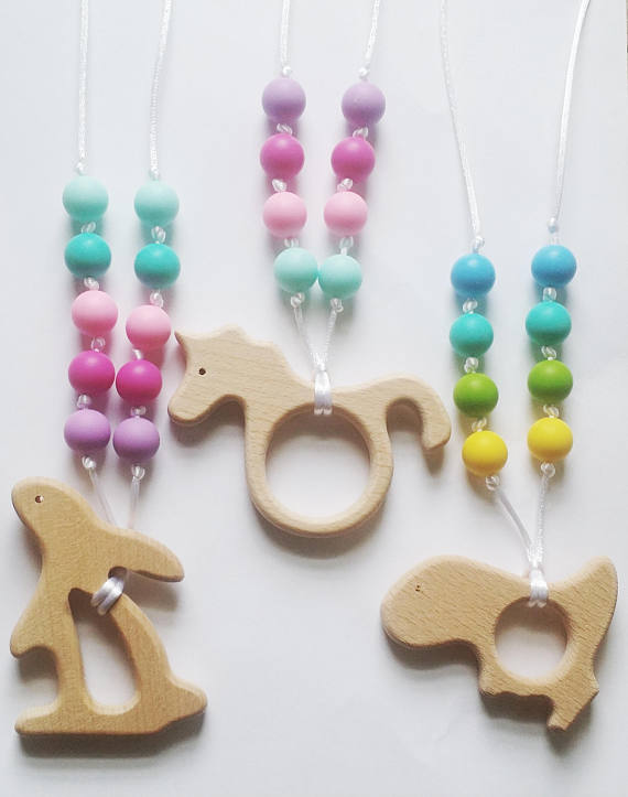 Rainbow Teething Necklace for Tots