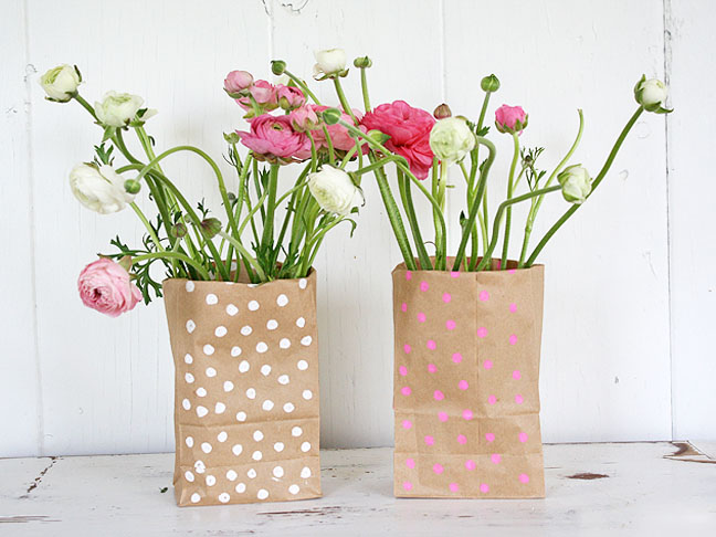 Paper bag vases