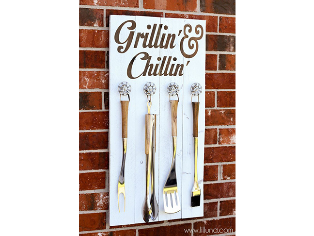 Grill Set Holder and Sign    