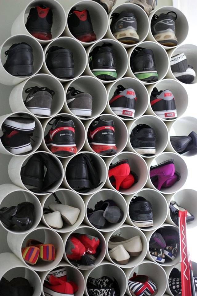 DIY PVC Shoe Storage Idea