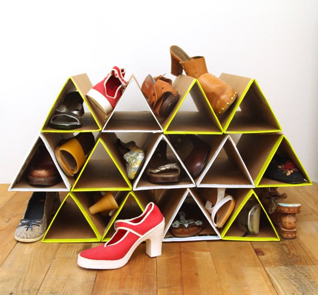 DIY Geometric Shoe Organizer