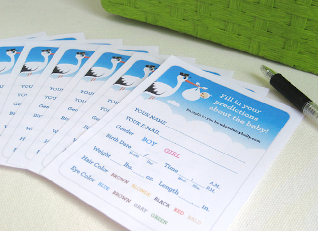 Printable Prediction Gender Reveal Game