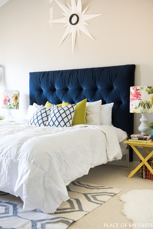 DIY Tufted Velvet Headboard