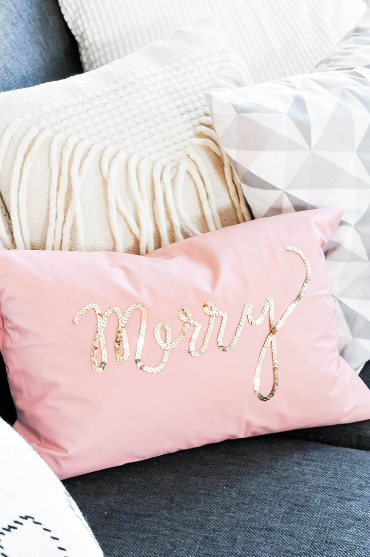 DIY Sequin Throw Pillow Upgrade