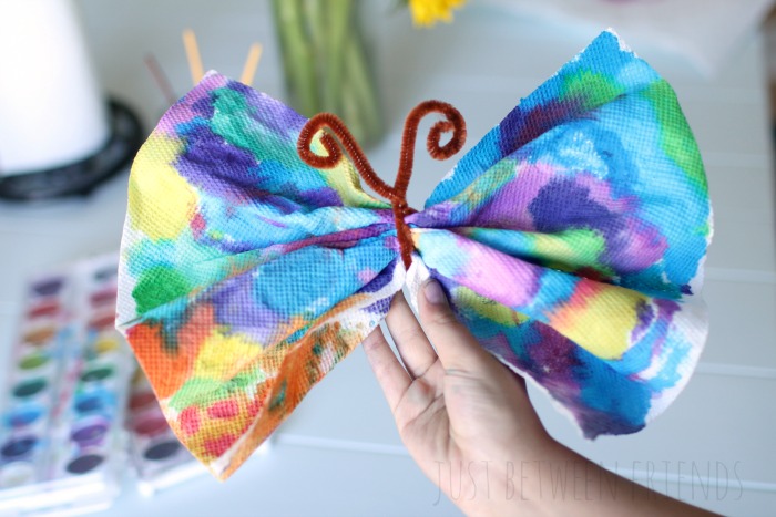 Paper Towel Tie Dye Butterflies