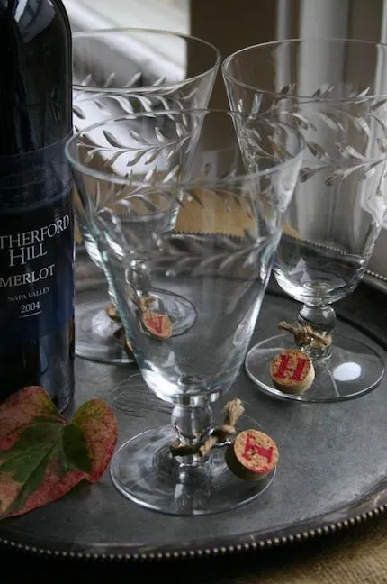 Wine Cork Glass Labels