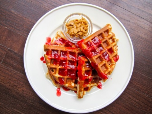 Peanut Butter & Jelly Waffles