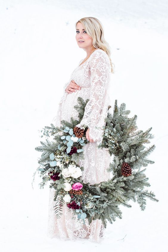 Winter Wonderland Maternity Photo Idea