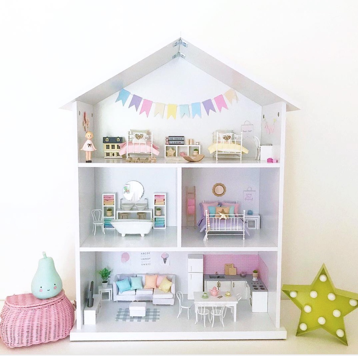 Pastel Rainbow DIY Dollhouse