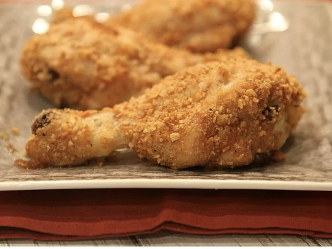 Baked Chicken Drumsticks With Cornflake (or Pretzel) Crust