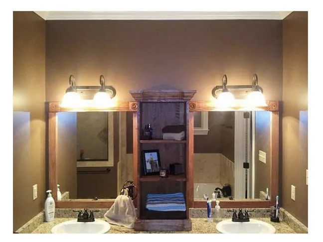 Double Vanity with Shelving