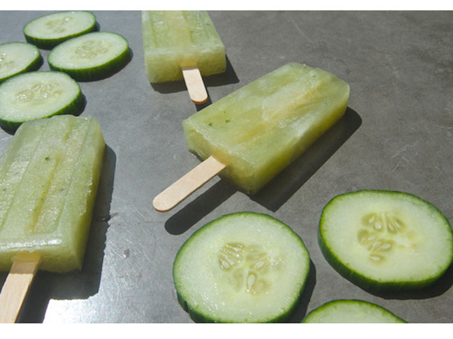 Cucumber Ginger Gin Popsicles