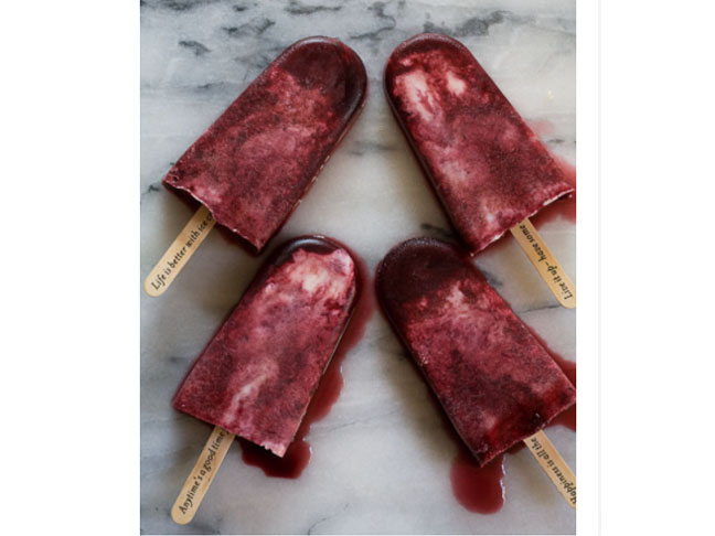 Cherry Lambic and Cream Popsicles