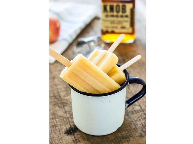 Bourbon-White Peach Popsicles