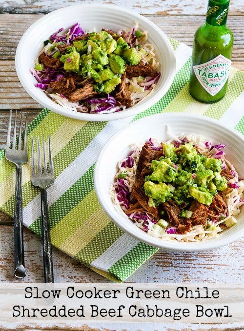Green Chile Shredded Beef Cabbage Bowl