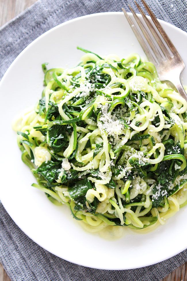 Spinach Parmesan Zucchini Noodles