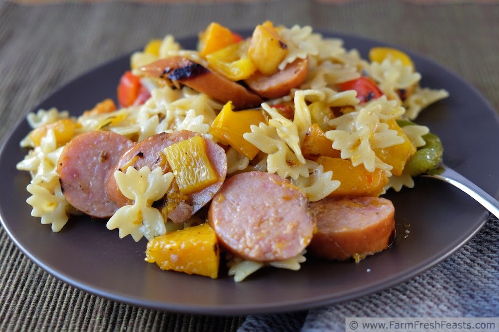 Grilled Butternut Squash & Pepper Pasta