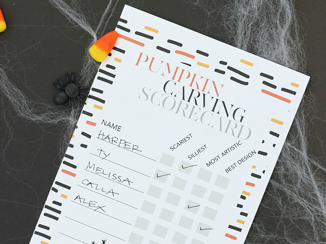 Pumpkin Carving Competition Scorecards