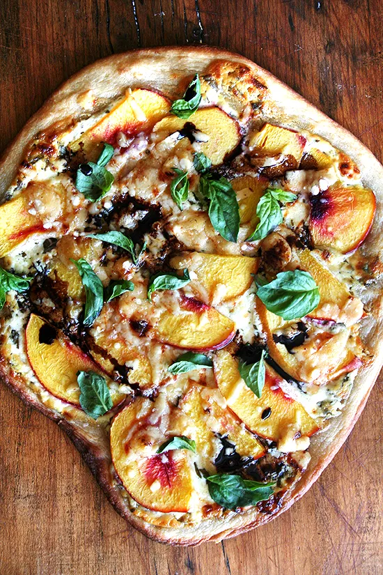 Nectarine, Basil, and Bleu Cheese