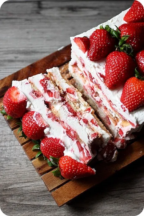 Strawberries and Cream Icebox Cake