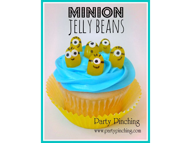 Jelly Bean Minion Cupcakes