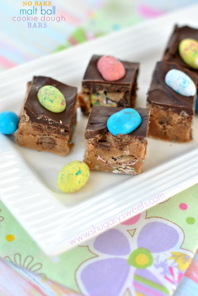 Malt Ball Cookie Dough Bars
