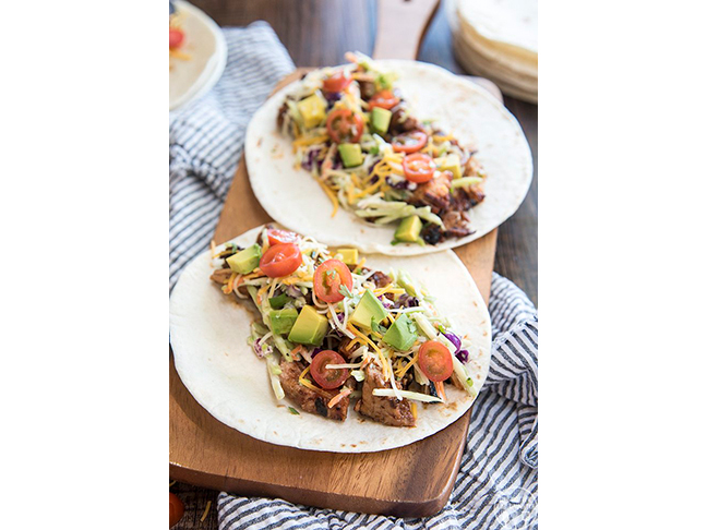 BBQ Pork Tacos with Broccoli Slaw