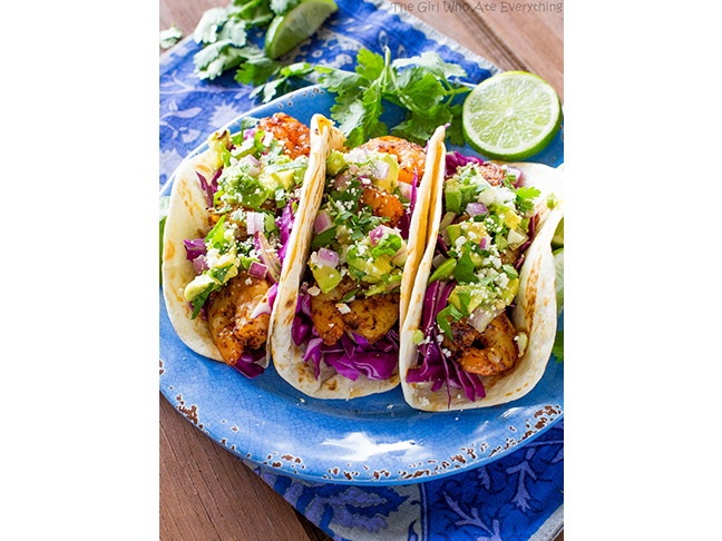 Grilled Shrimp Tacos with Avocado Salsa