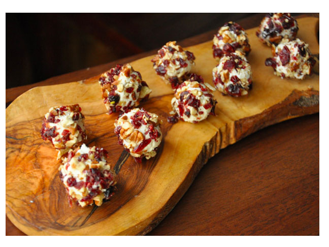 Pecan and Cranberry Encrusted Goat Cheese Balls