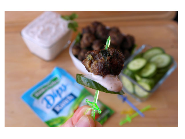 Vietnamese Inspired Mini Meatballs with Sriracha Dipping Sauce