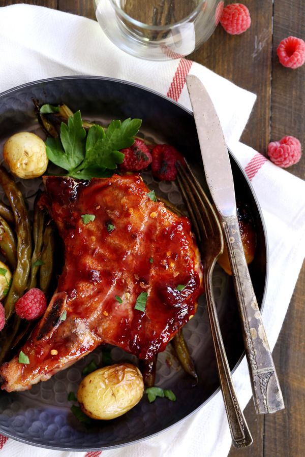 Raspberry Pineapple Pork Chops