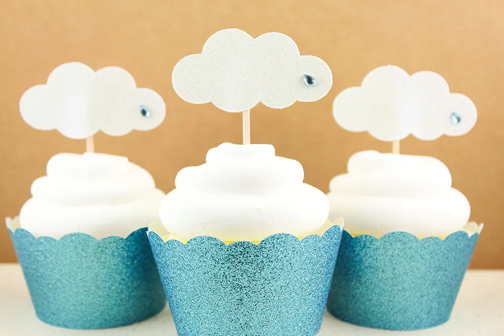 Raindrop Cloud Cupcake Topper