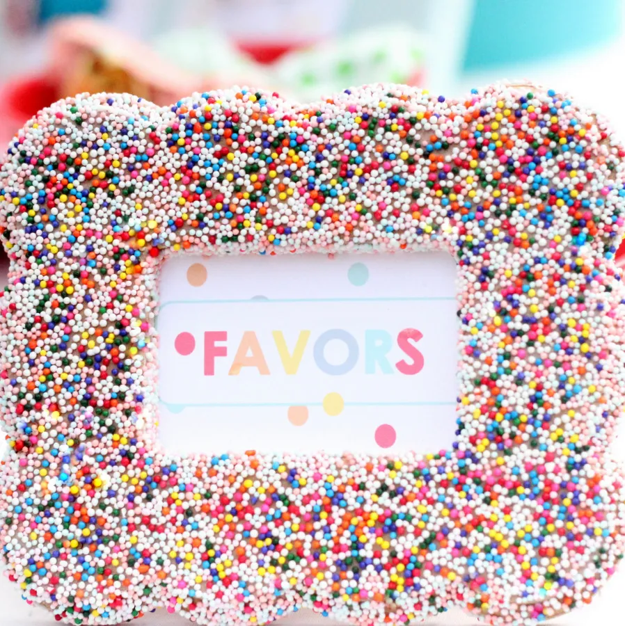 Sprinkled Favor Label Frame