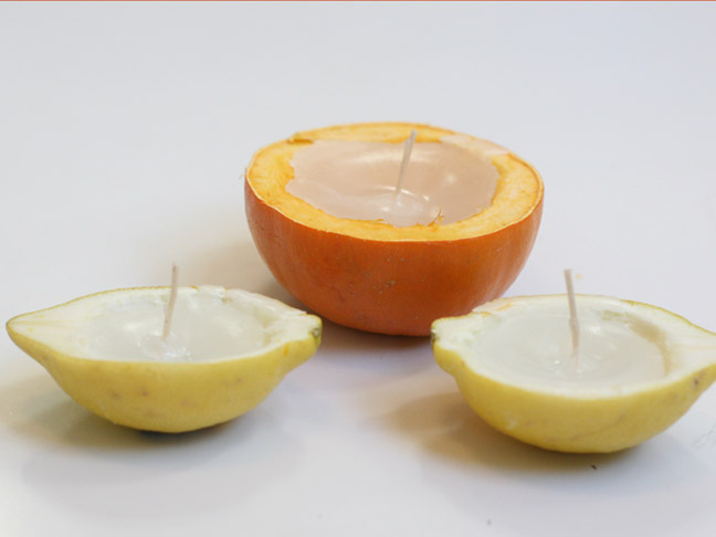 DIY Pumpkin and Lemon Candles