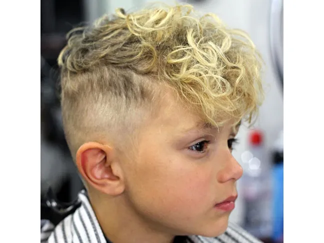 Curly Fringe with High Fade