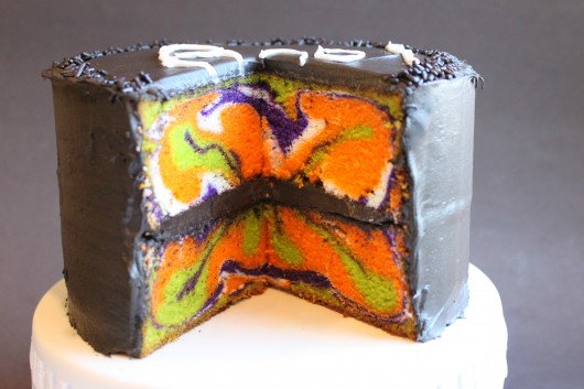 Tie-Dye Halloween Cake