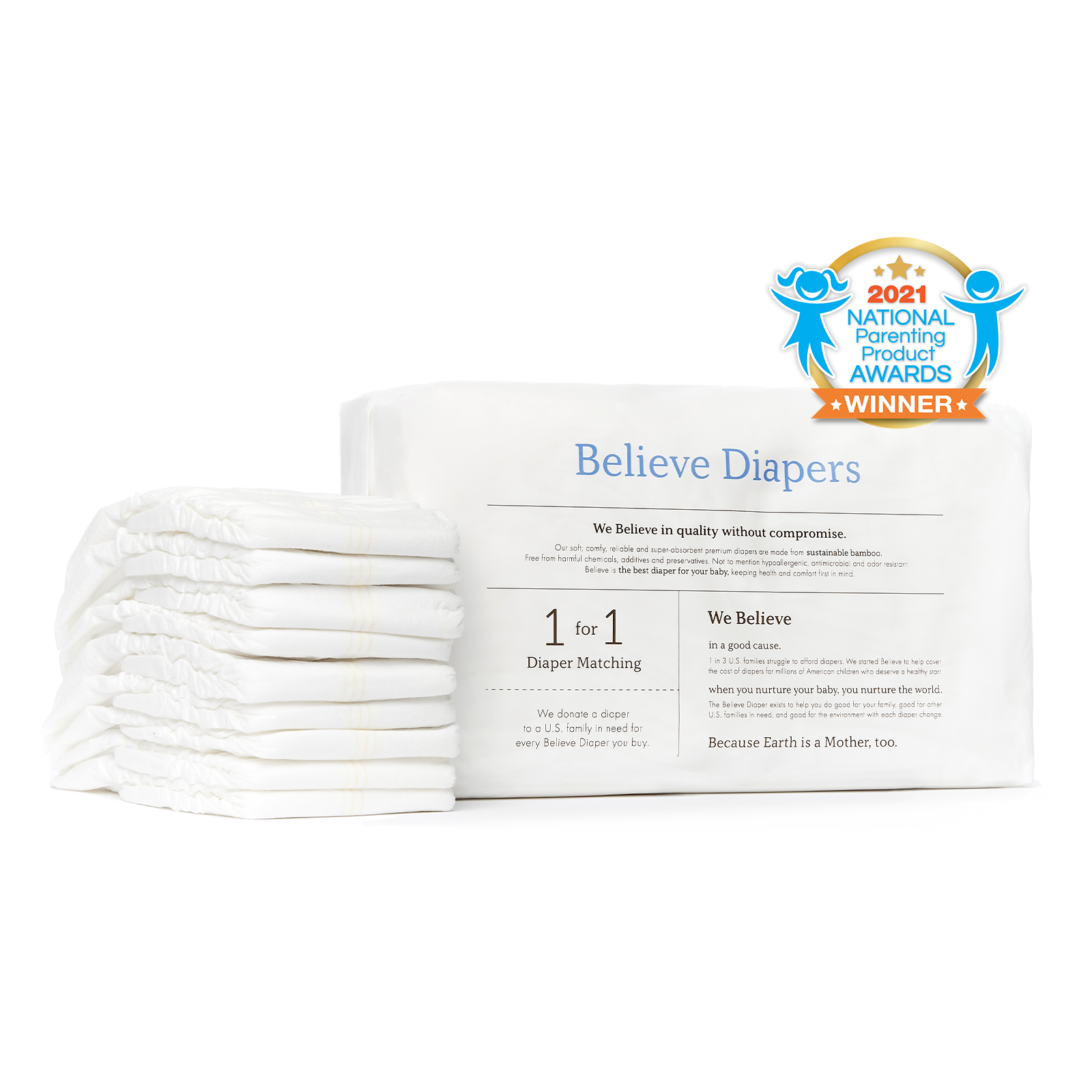 Believe Diapers, $14.95